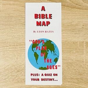 A Bible Map - Tract, VTG Brochure Chart By Leon Bates (BBEA, 1974) **BRAND NEW**